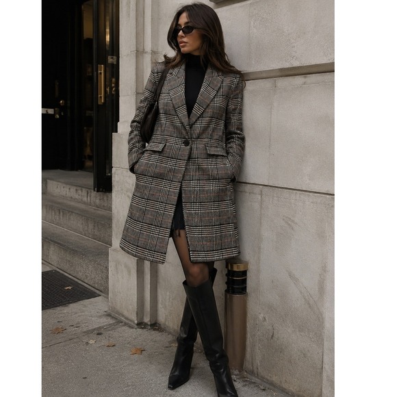 Kendall & Kylie Jackets & Blazers - Kendall & Kylie Plaid Coat Womens M Lined| Dark Academia Heritage old money